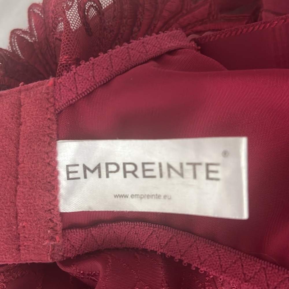 EMPREINTE Elegant Maroon Lace Bra 38G - Picture 2 of 7